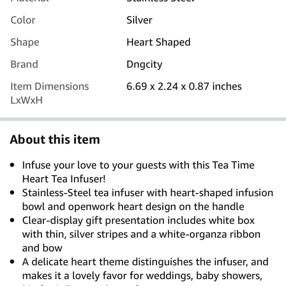 “Tea Time” heart shape tea infuser-new in box - Picture 4 of 4